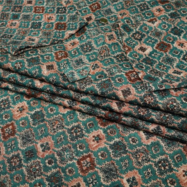 Mens Bottel Green Printed Panjabi - Image 3