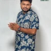 Navy Blue Premium Casual Half Sleeve Cuban Shirt - Image 3