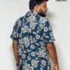 Navy Blue Premium Casual Half Sleeve Cuban Shirt - Image 2